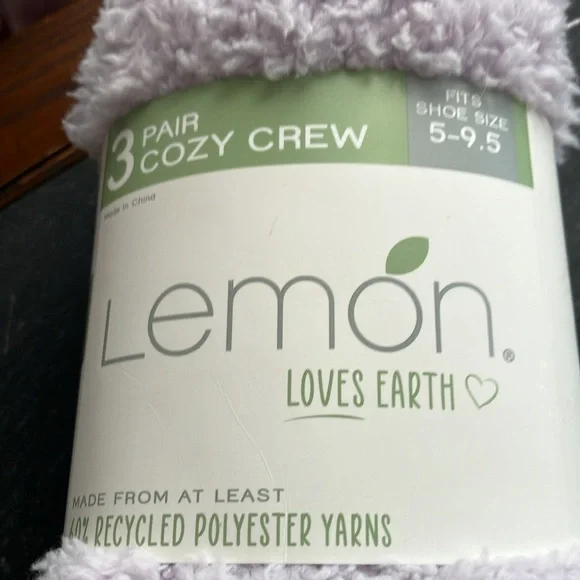 Lemon Lavender and White Fuzzy Socks - Picture 5 of 7